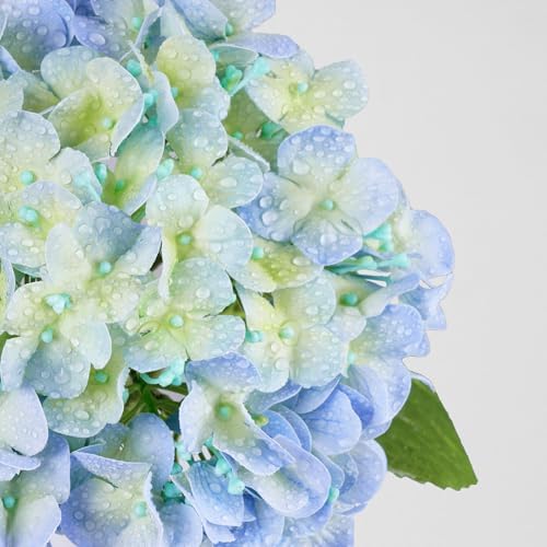 Waipfaru Hydrangea Artificial Flowers, 4PCS Real Touch Flowers, 20" Faux Hydrangea Flowers, Latex Real Touch Hydrangeas, Fake Flowers for Home Decor Party Bouquet Wedding Decoration, Blue - Image 4