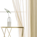 MIULEE 2 Panels Sheer Curtains for Living Room 54 X 90 Inches Beige | Window - Image 4