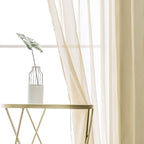 MIULEE 2 Panels Sheer Curtains for Living Room 54 X 96 Inches Beige | Window - Image 5