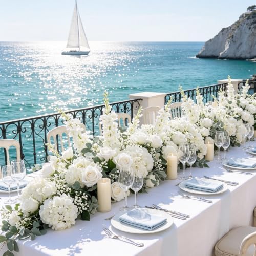 91Pcs White Artificial Delphinium Flowers 6 Kinds Floral Arrangements Set - Image 6