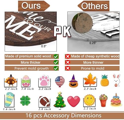 12x12 Inch Interchangeable Welcome to Our Home Door Sign - Image 2