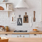 Jetec Cutting Board Eat Sign Set Wall Decor, White, Grey, Dark Brown - Image 5