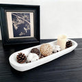 Wooden Dough Bowls Decorative，Rustic Bread Long Bowls Decor Wood Tray, Hand Carved For Table Centerpiece Decor, Home Decor(20 * 6 * 2 inch white) by BEDAZE