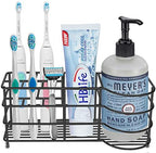 HBlife 7 Slots Toothbrush Holder, X-Large Stainless Steel Bathroom Decor, Black Electric Toothbrush Holder for Bathroom, Bathroom Counter Organizer for Small Spaces - Image 2