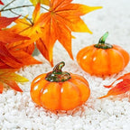 Blown Glass Pumpkin Figurine Orange Crystal Harvest Fall Thanksgiving Decor - Image 4