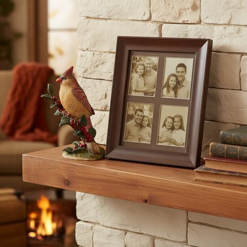Braxio Bird Figurines Home Decor – Resin Red Cardinal Figurine on Branch, Christmas Cardinal Decor for Shelf, Table, Living Room, Bedroom & Memorial Gift, 5.5 x 3.4 x 7 Inches - Image 6