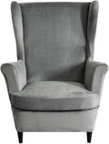 HAOYONG Velvet Wingback Armchair Covers 2-Piece Elastic Stretch Wingback Chair by HAOYONG