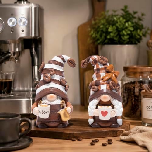 Hodao Coffee Gnome Figurines, Chocolate & Cream, Set of 2 - Image 5