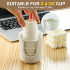 Dobbyby Ceramic Bathroom Cup Dispenser with Stylish Vertical Stripes - Disposable Mouthwash Cup Holder Holds 3-4oz Paper Cups for Rinsing Cups on Bathroom Vanity Countertops (Off White-2 Pack) - Image 4