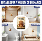 Grumpy Highland Cow with I'M FINE Funny Slogan Vintage Wall Art,Premium Solid Aluminum Metal Sign, Rustic Farmhouse Decor for Bathroom Bar Home, Multipurpose Novelty Wall Plaque Gift 8x12 Inch - Image 5