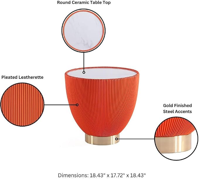 Manhattan Comfort Anderson Modern 18.43" Round End Table 2.0 - Image 4