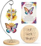 Christian Gifts for Women Faith - Sunflower Butterfly Gifts for Women Religious - Birthday Gifts for Women, Inspirational, Religious Gifts for Sister, Friend, Daughter, Mom - Office Desk Accessories by Hanatoca