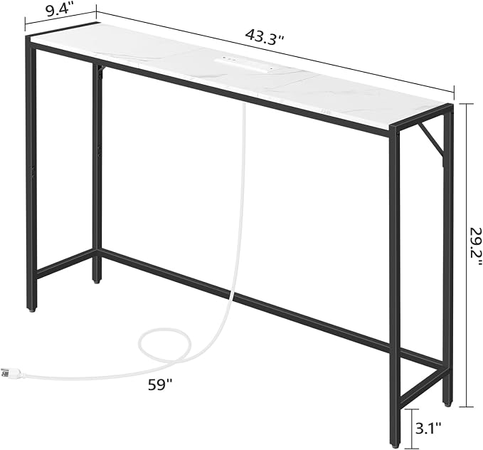 MAHANCRIS Console Table, Narrow Sofa Table Behind Couch, 43.3” Entrance Table - Image 3