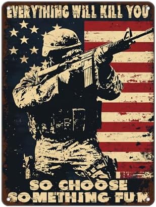 Vintage Memorial Day Metal Sign Patriotic Military Wall Decor Veteran Gifts Wall Art Retro Army Tin Poster for Home Office Coffee Bar Kitchen Garage Man Cave Decorations 12x16 Inch by KIYOYOHomeIsOurHappyPlace