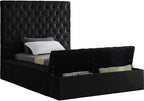 Meridian Furniture Bliss Collection Modern | Contemporary Velvet Upholstered Bed - Image 4