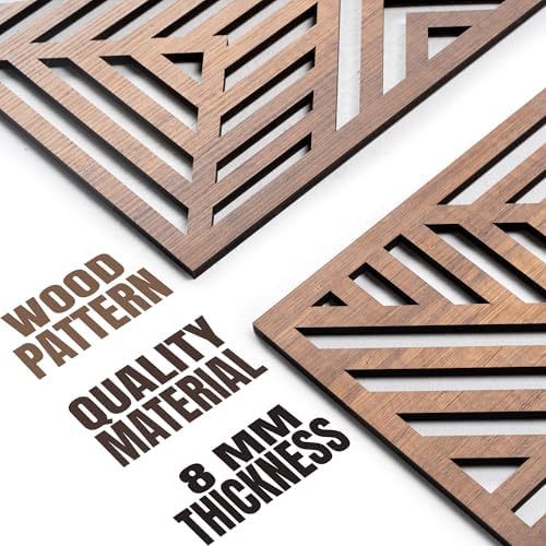 qmmp Modern Wooden Wall Sculptures - Set of 3 - Home Decor Accent - Large Wall Art for Living Room, Bedroom, Office - Easy Installation (Walnut, Medium - Direction) - Image 5