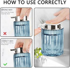 CERBIOR Bathroom Accessories Set, 4 PCS Glass Bathroom Set,Silver Blue - Image 6