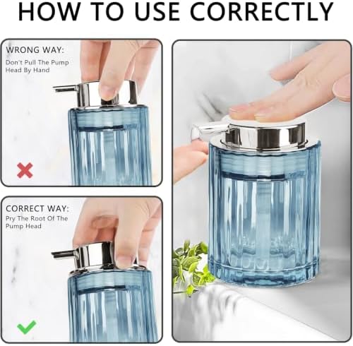 CERBIOR Bathroom Accessories Set, 4 PCS Glass Bathroom Set,Silver Blue - Image 6