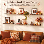 upsimples Floating Shelves for Wall Decor and Storage, Brown, 6Pcs 15.7'' - Image 4