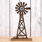 Tandefio 1 Pcs Farmhouse Windmill Table Top Country Decor, Metal Rusty by Tandefio