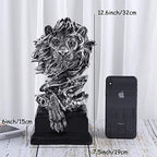 H&W Sandstone Lion Figurines, The King of Beasts, Statue Decoration, Silver - Image 4