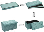 B FSOBEIIALEO Folding Storage Ottoman, Long Ottomans Shoes Bench, Velvet - Image 7