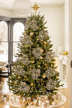 8 Pcs Christmas Tree Picks and Sprays Champagne Glitter Christmas Picks 26.8" Christmas Glitter Eucalyptus Leaves Stems for Christmas Tree Filler Branches Wreaths Centerpieces Holiday Decorations - Image 3