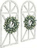 Set of 2 Large Farmhouse Window Frame Wall Decor, Rustic Wood Wall Art by SwallowLiving