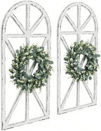 Set of 2 Large Farmhouse Window Frame Wall Decor, Rustic Wood Wall Art by SwallowLiving