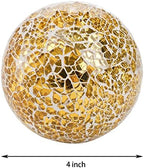 TOPZEA 3 Pack 4 Inch Gold Mosaic Glass Orbs, Decorative Balls Mosaic Spheres for Vase Fillers, Dinning & Coffee Table Centerpieces, Bowl Decor, Home & Christmas Decorations - Image 2