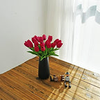 ONLY ART Artificial Hot Pink Tulips 20 Pcs – 13.5 Inch PU Faux Flowers with Bendable Stems for Home Décor, Wedding Centerpieces, DIY Floral Arrangements, New Year and Valentine's Day - Image 5