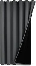 Yakamok Dark Grey Blackout Patio Door Curtain Panels W100 x L108, 1 Panel | by Yakamok