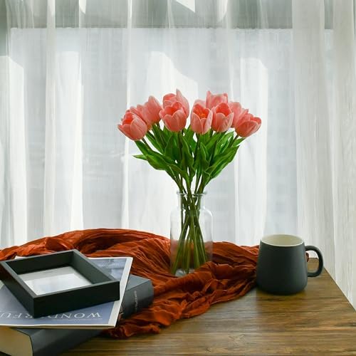 Mandy's 12pcs Artificial Light Pink Open Tulips - Image 4