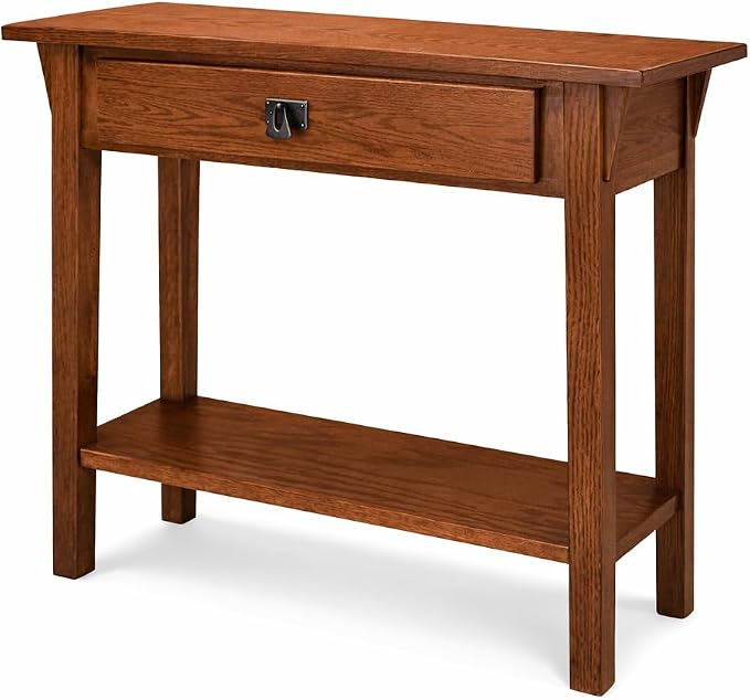 Leick Home Mission Console Table, Solid Wood, 1 Storage Drawer, Bottom Display - Image 4