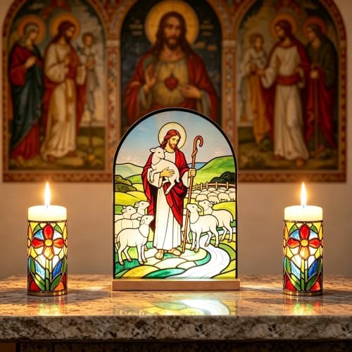 KOMI Jesus and Lambs Stand Statue Acrylic Catholic Icons Ornament Home Altar Decor Christian Gifts - Image 7