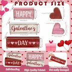 Yuntau 5 Pcs Happy Galentines Day Decorations Wood Block Tiered Tray Decor - Image 4