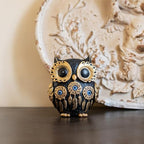 Vintage Black Owl Statue Home Decor - Evil Eye Accent for Bookshelf, Bedroom, Living Room, Office & Table. Cute Small Animal Sculpture Gift for Owl & Birds Lovers - Image 2