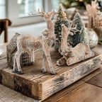 DN DECONATION 2pcs Reindeer Christmas Figurines, Tabletop Christmas Decor - Image 5