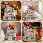 Yuntau 4 Pcs Cardinal Christmas Decor Wood Block Sign Tiered Tray Decor - Image 4
