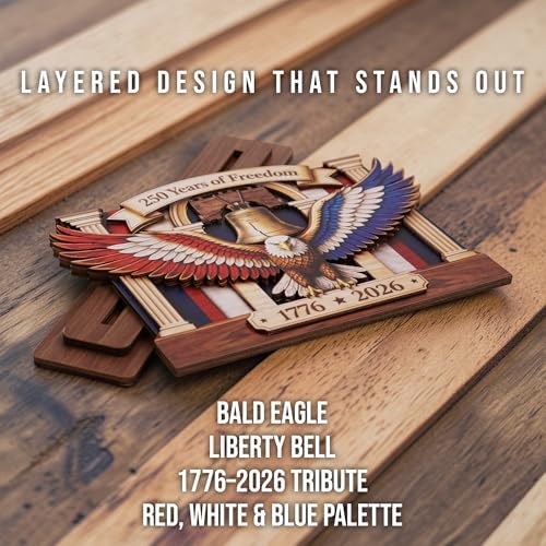 250th Anniversary USA Wood Plaque, 1776–2026 American Patriotic Decorations - Image 4