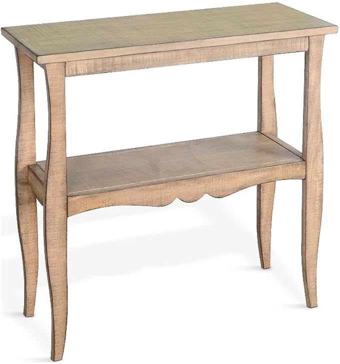 Sunny Designs Marina Oak Beach Pebble Solid Wood and Veneers Side Table by Sunny+Designs