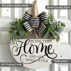 Welcome Sign for Front Door, Rustic Round Wood Wreaths Wall Hanging Outdoor Decor, Porch Fence Decorations Hanging Gift for Home Outdoor for Spring Summer Fall All Seasons Holiday, Bless This Home - Image 4