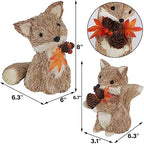 winemana Fall Decor Set of 2 Sisal Fox, Thanksgiving Decorations for Home - Image 3
