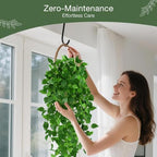 Artificial Pothos Vines 4 Pack, 40" Fake Hanging Plants for Wall Decor Indoor, Lush Heart-Leaf Trailing Vines for Bookshelf Living Room Bedroom Decor - Image 5