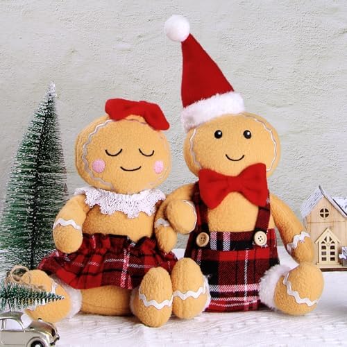BWFY 2PC Gingerbread Man Christmas Decorations Indoor for Christmas Ornament Home Decor Gingerbread Doll for Gift Door Window Table Tree Holiday Xmas Season Decor - Image 6