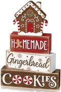Marsui 4 Pcs Christmas Gingerbread House Decorations Wooden Table Signs by Marsui