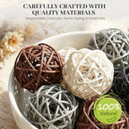 DomeStar 24PCS Brown Decorative Balls for Bowl Centerpiece, 2 Inch Rattan - Image 6