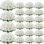 300Pcs White Roses Artificial Flowers, Realistic Silk Fake Roses Bouquet by Yastouay