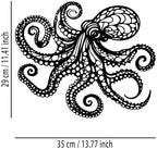 Octopus Metal Wall Decor - Gothic Nautical Room Decor Wall Art Home Decor for Living Room, Bedroom, Dining Room, Bathroom, Office, Coastal, Beach (Black) - Image 2