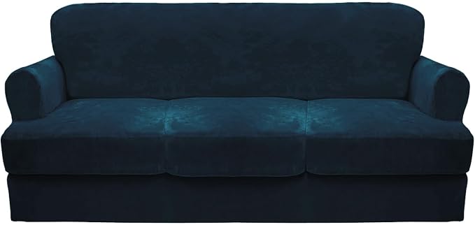 CUCRAF T Cushion Sofa Cover 4 Piece Slipcovers, Soft Thick Velvet Couch Cover by CUCRAF